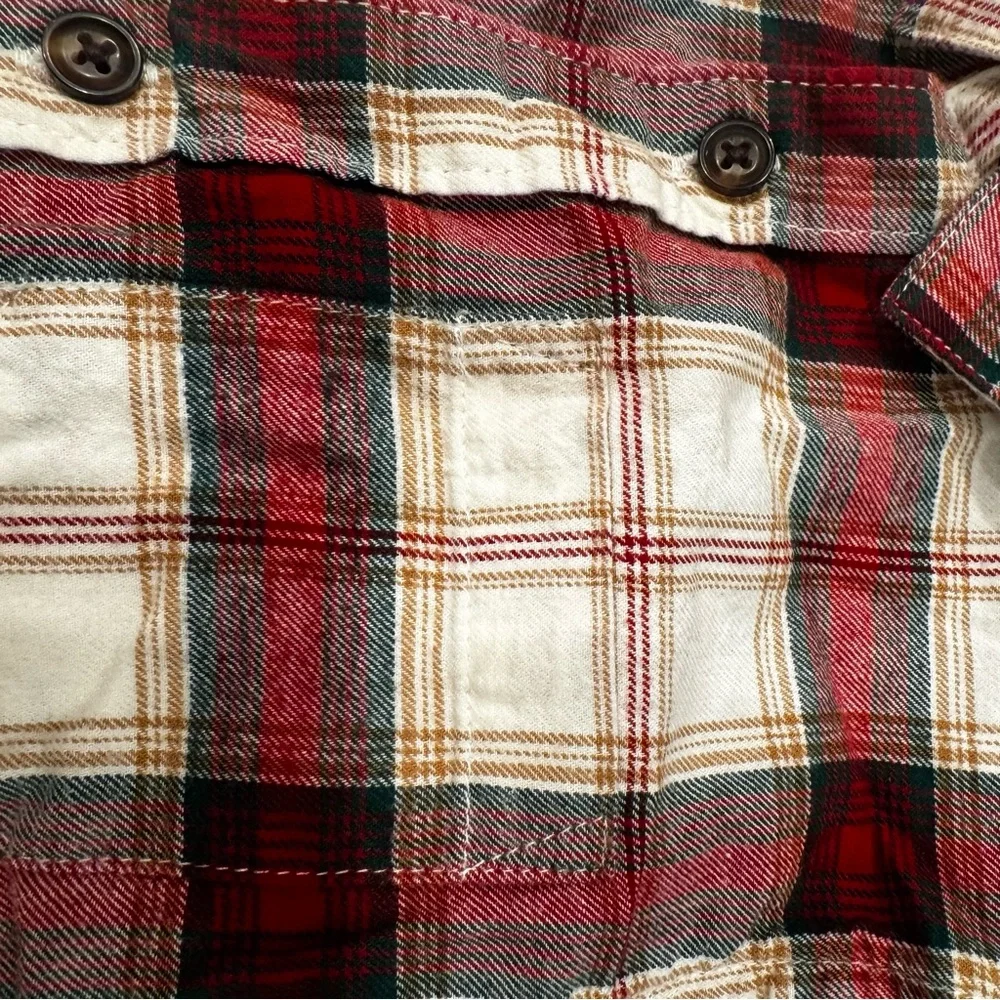Gymboree Red, Green and White Plaid Button Down Shirt- 5T- Holiday‎